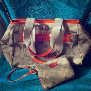 Coach bag with wristlet